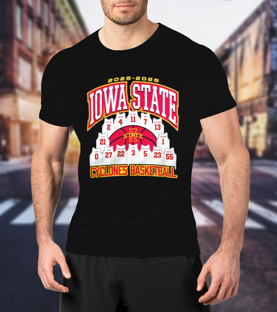 2023 2024 Iowa State Cyclones Basketball Team Roster Jersey T-Shirt