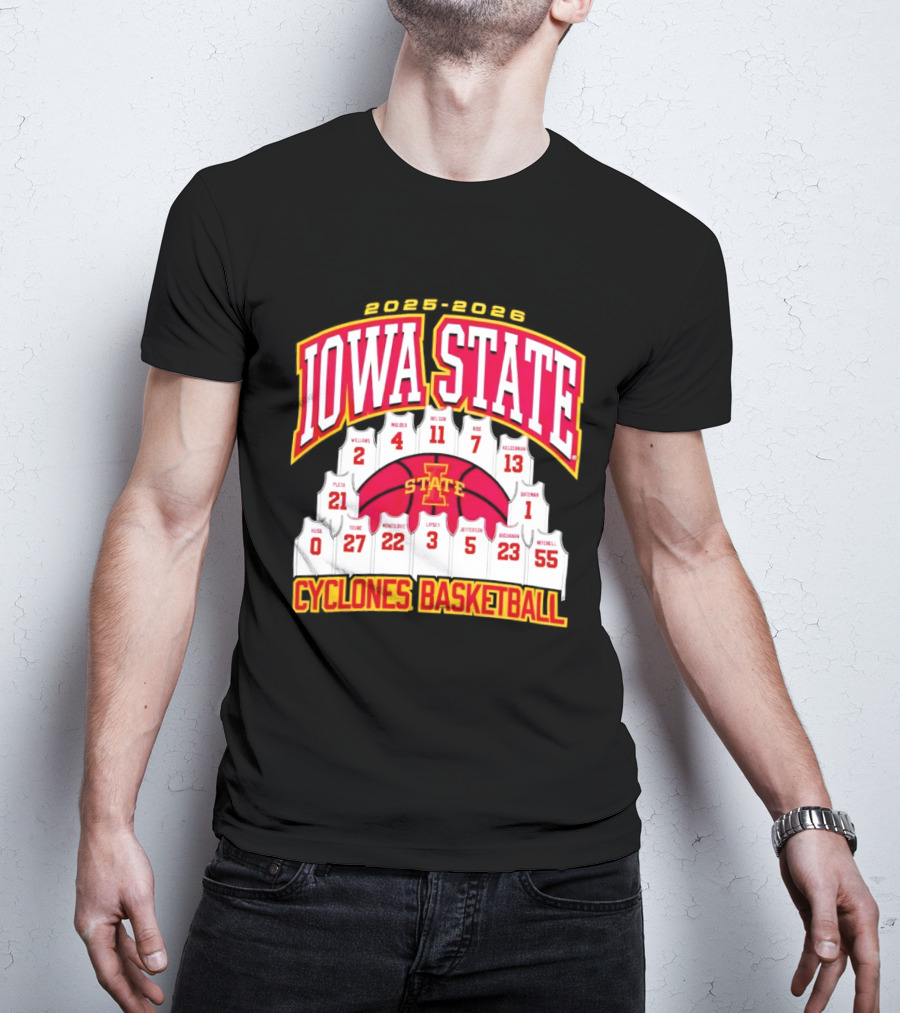 2023 2024 Iowa State Cyclones Basketball Team Roster Jersey T-Shirt