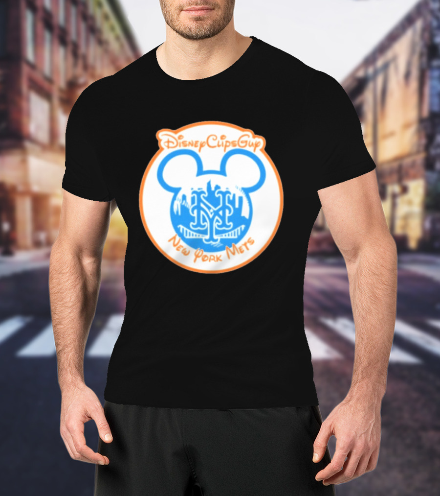 Disney Cups Guy New York Mets Mickey Ears T-Shirt