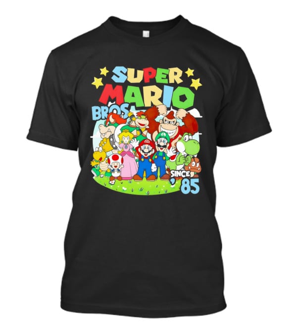 Super Mario Bros Characters And Stars Cartoon Since 85 T-Shirt