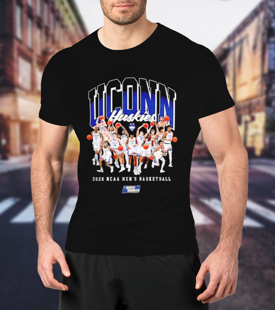 UConn Huskies 2026 NCAA Men's Basketball Team Champions Collage T-Shirt
