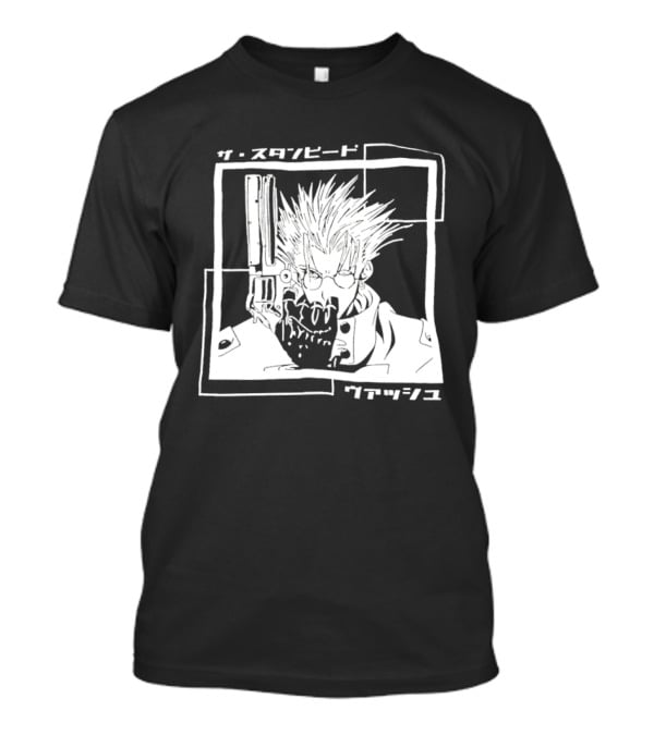Vash The Stampede Trigun Japanese Typography Stylized T-Shirt