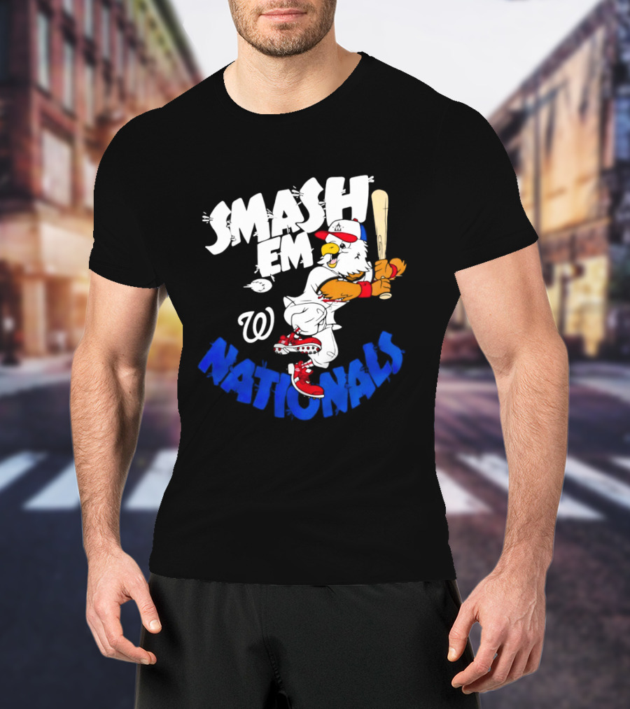 Washington Nationals Smash Em Screech Baseball T-Shirt