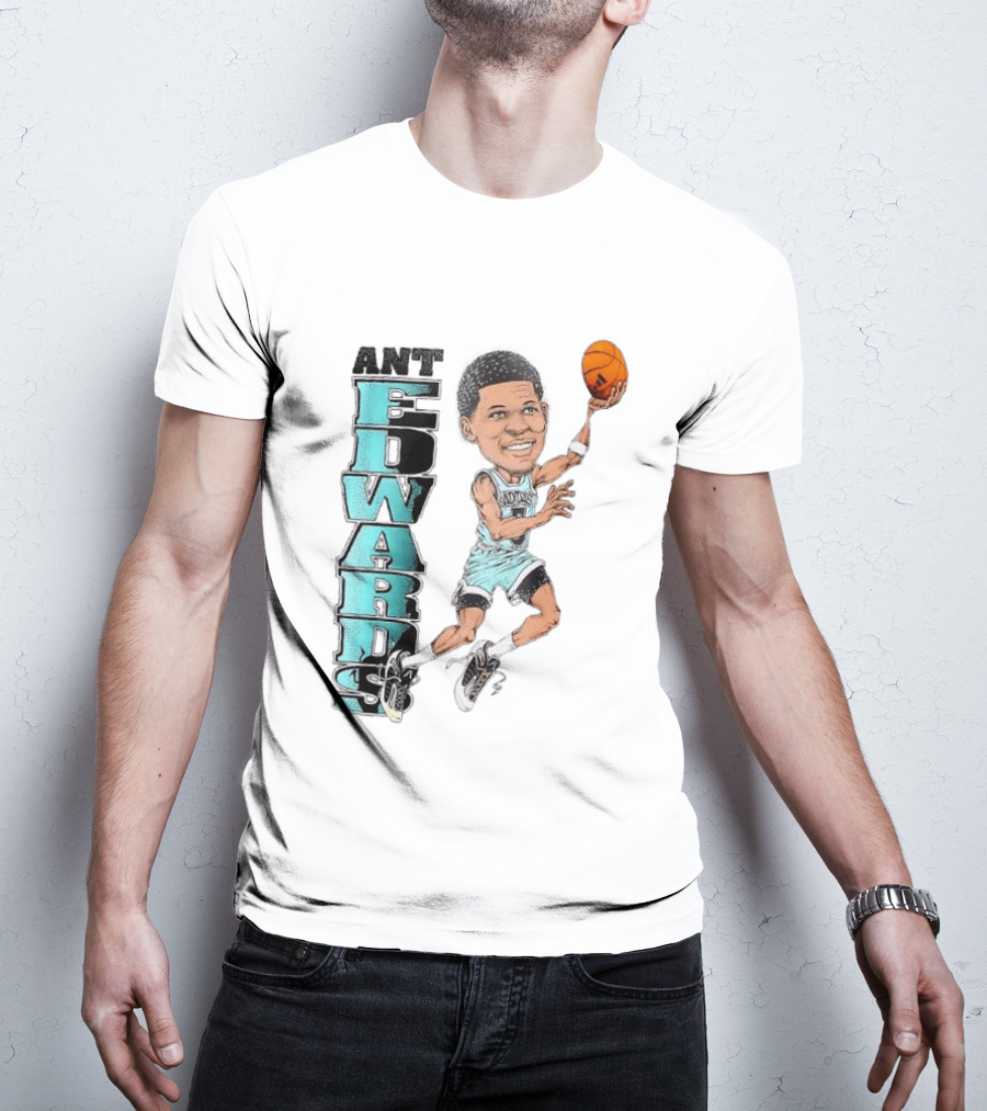 Anthony Edwards Cartoon Dunk Ant Edwards Basketball T-Shirt