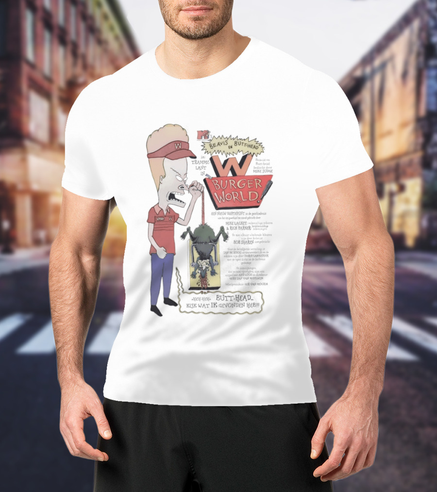 Beavis And Butt Head MTV Burger World Comedy Cartoon T-Shirt