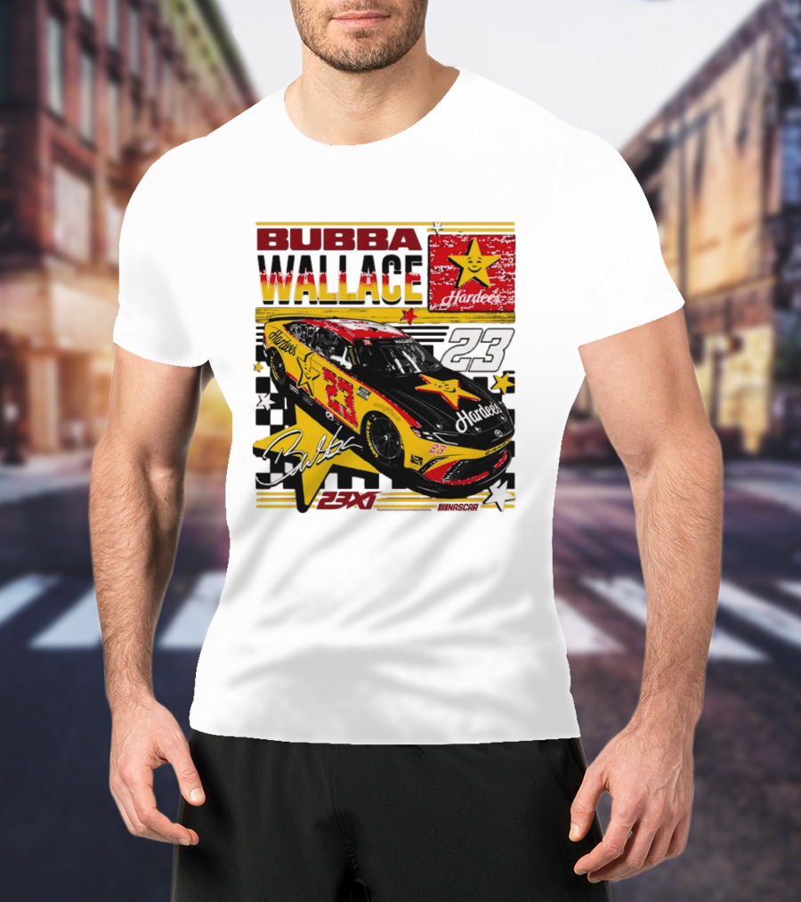 Bubba Wallace 23XI Racing Hardee's Car Number 23 Racing Team T-Shirt