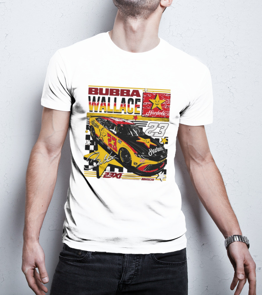 Bubba Wallace 23XI Racing Hardee's Car Number 23 Racing Team T-Shirt