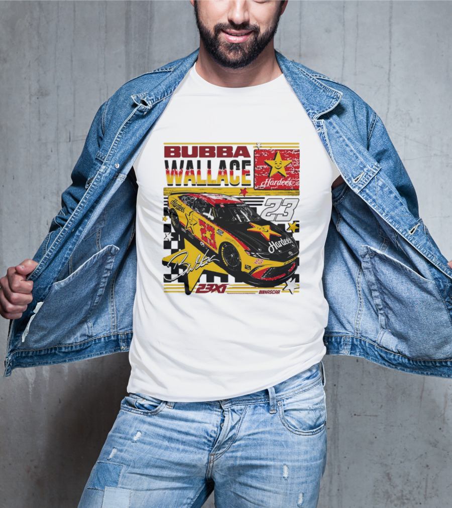 Bubba Wallace 23XI Racing Hardee's Car Number 23 Racing Team T-Shirt