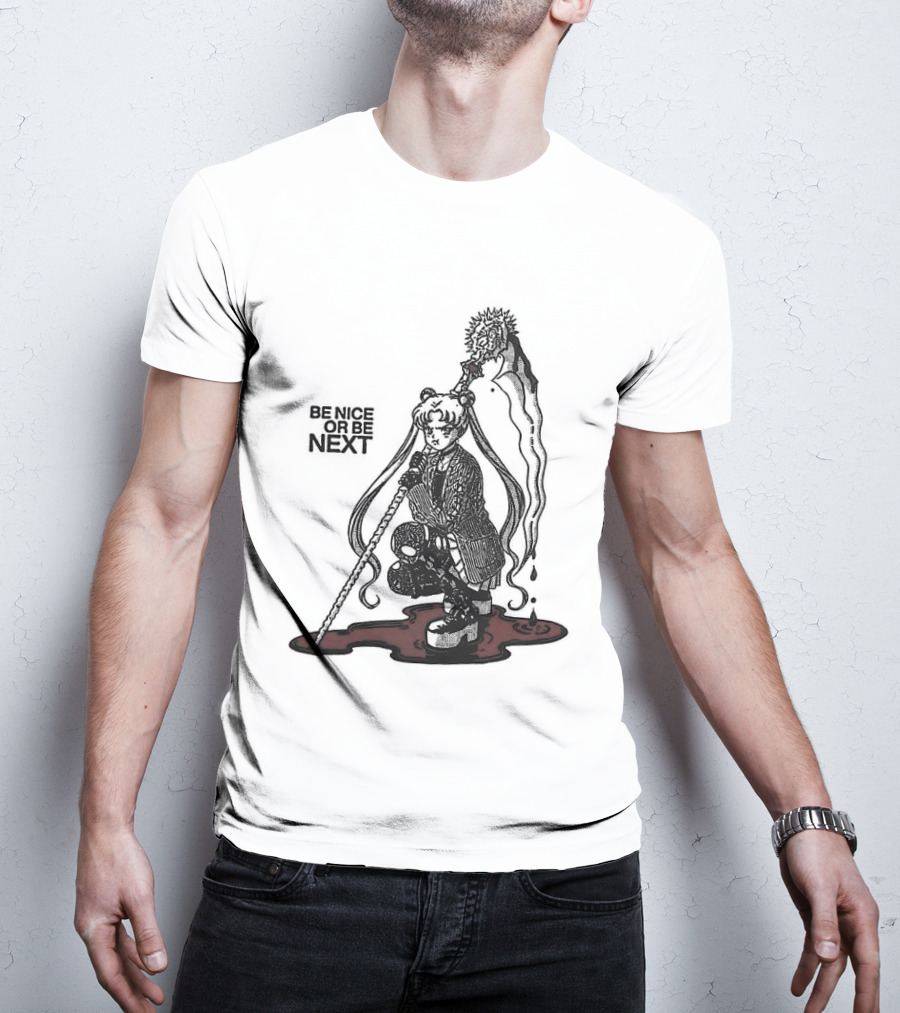 Sailor Moon Be Nice Or Be Next Dark Silhouette And Blood Pool T-Shirt