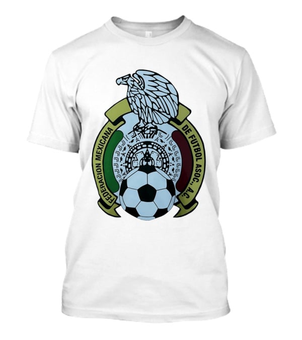 Federacion Mexicana De Futbol Asociacion AC Soccer Ball Emblem With Eagle And Aztec T-Shirt