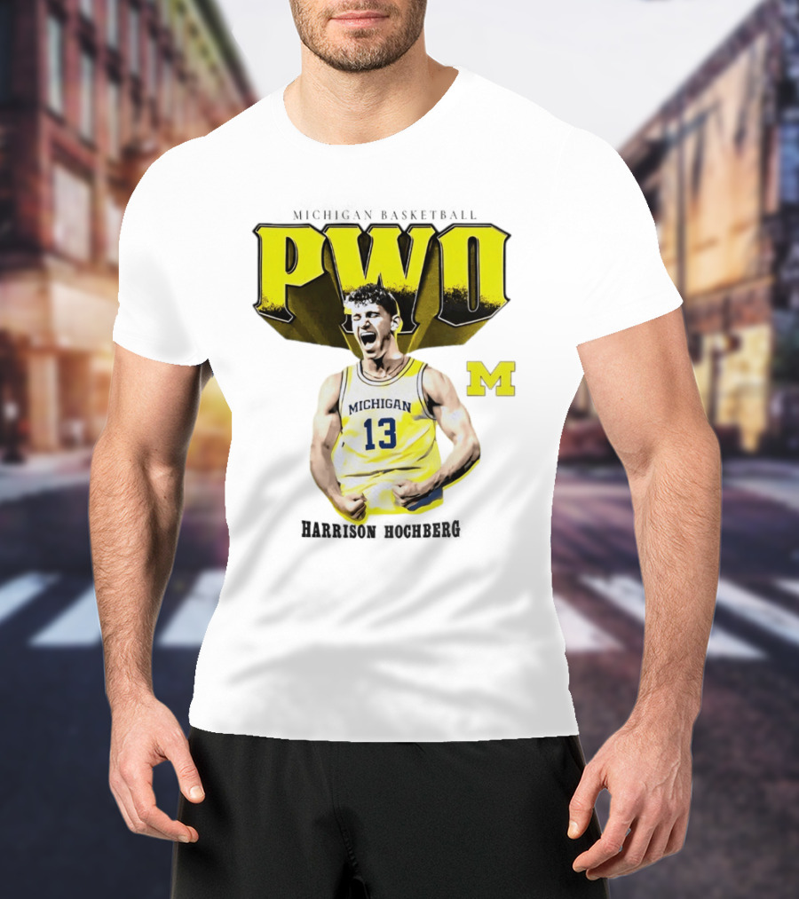Michigan Wolverines Basketball PWO Harrison Hochberg 13 Jersey T-Shirt