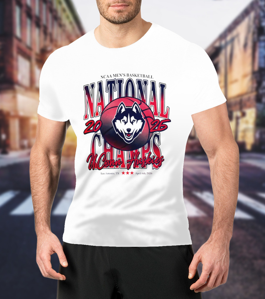 UConn Huskies NCAA Men's Basketball 2026 San Antonio National Champs T-Shirt