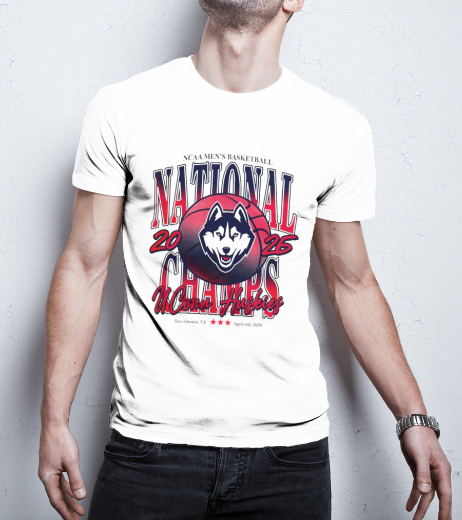 UConn Huskies NCAA Men's Basketball 2026 San Antonio National Champs T-Shirt