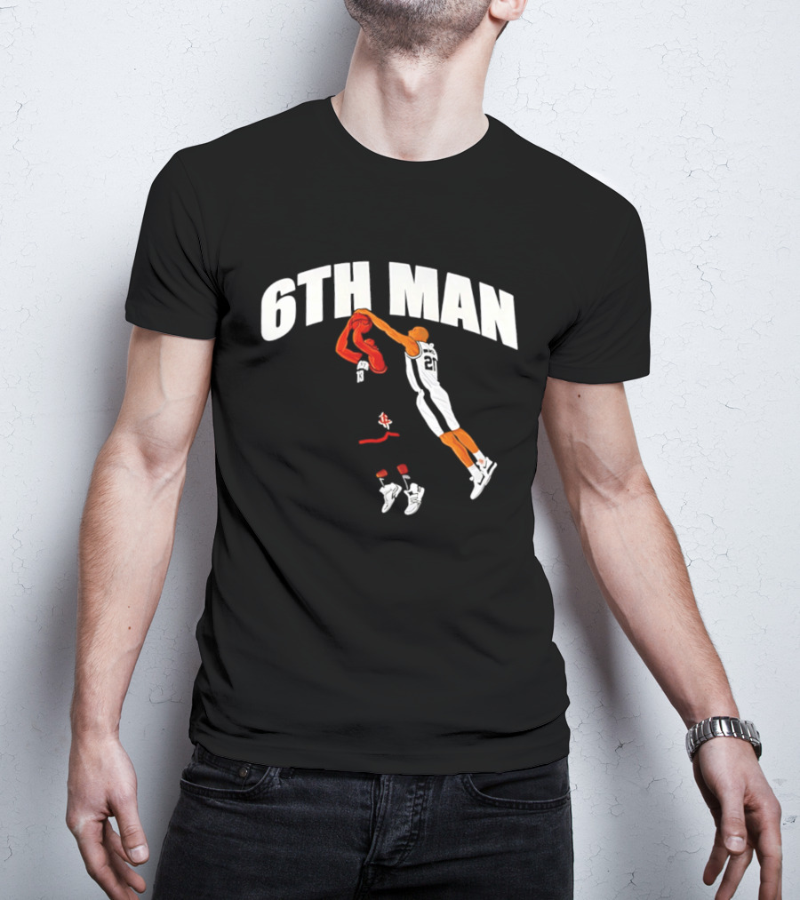 6th Man Harden Ginobili Basketball Dunk T-Shirt