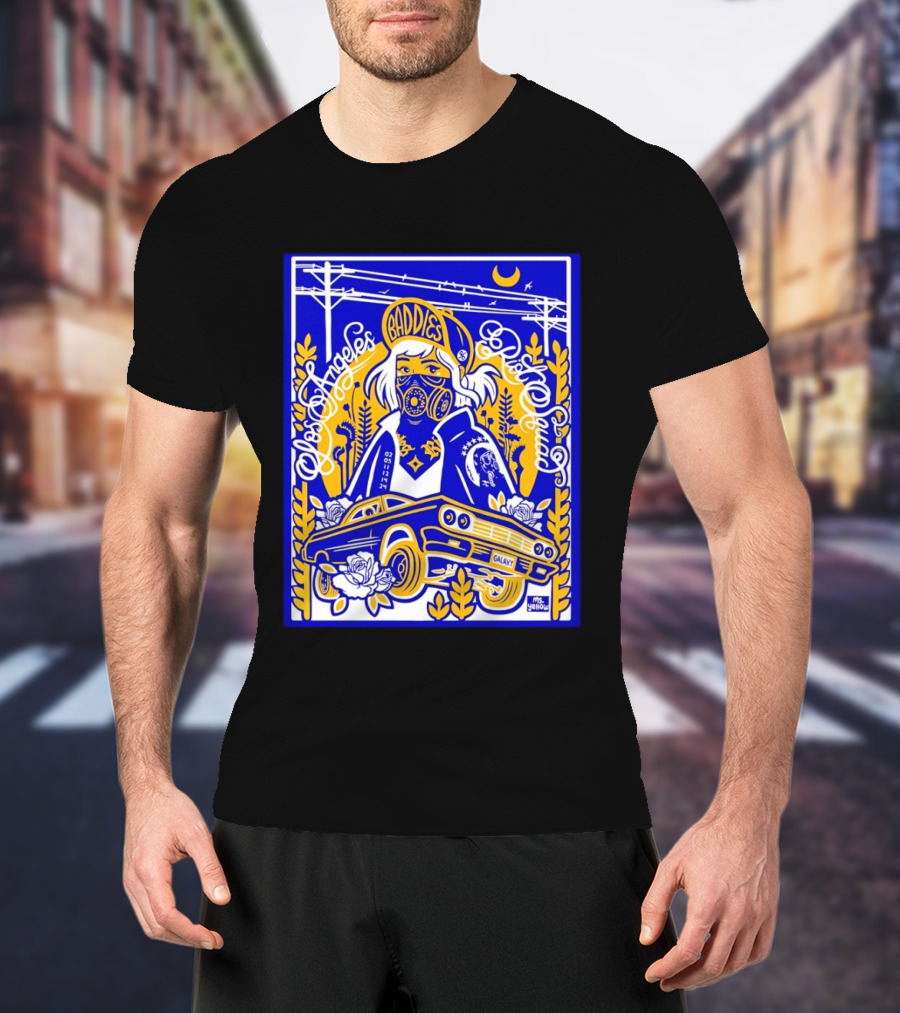 Baddies Los Angeles Riot Squad Galaxy Car Artwork By Ms. Yellow T-Shirt