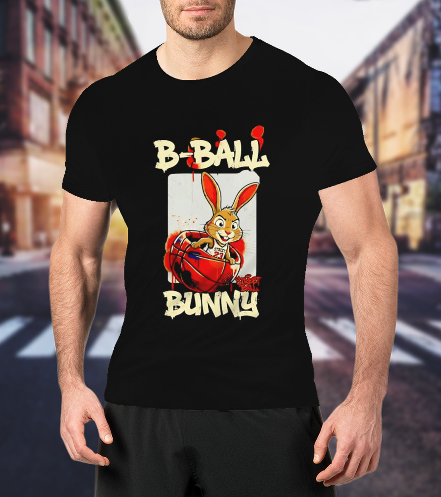 B Ball Bunny 23 Blood Streets Basketball T-Shirt