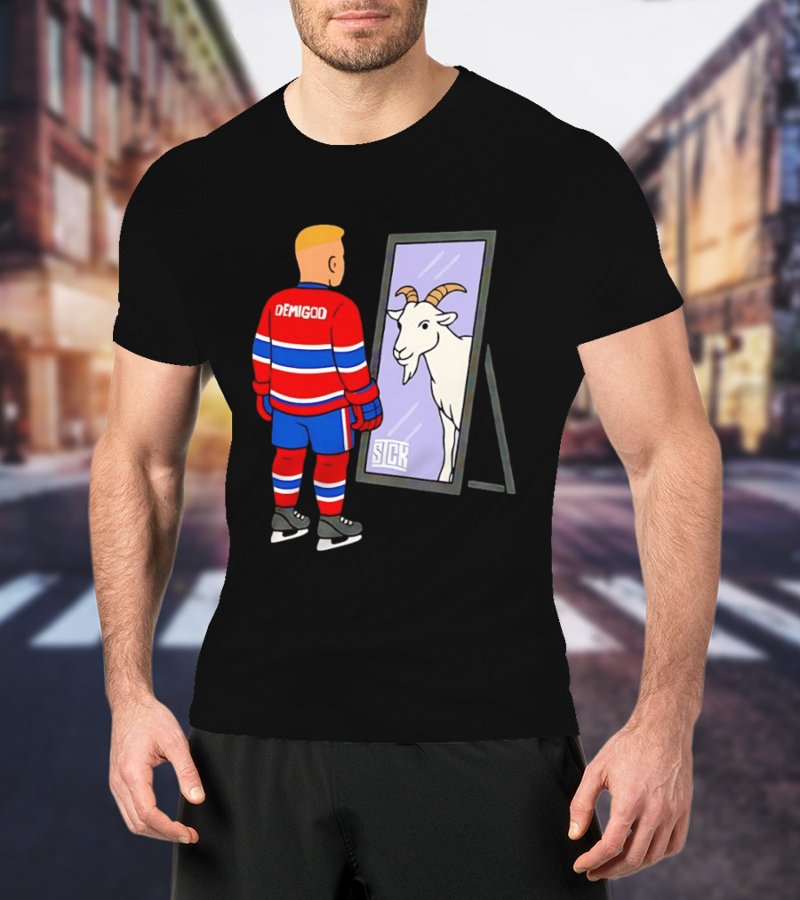 Ivan Demidov Montreal Canadiens Demigod Goat Mirror Reflection T-Shirt
