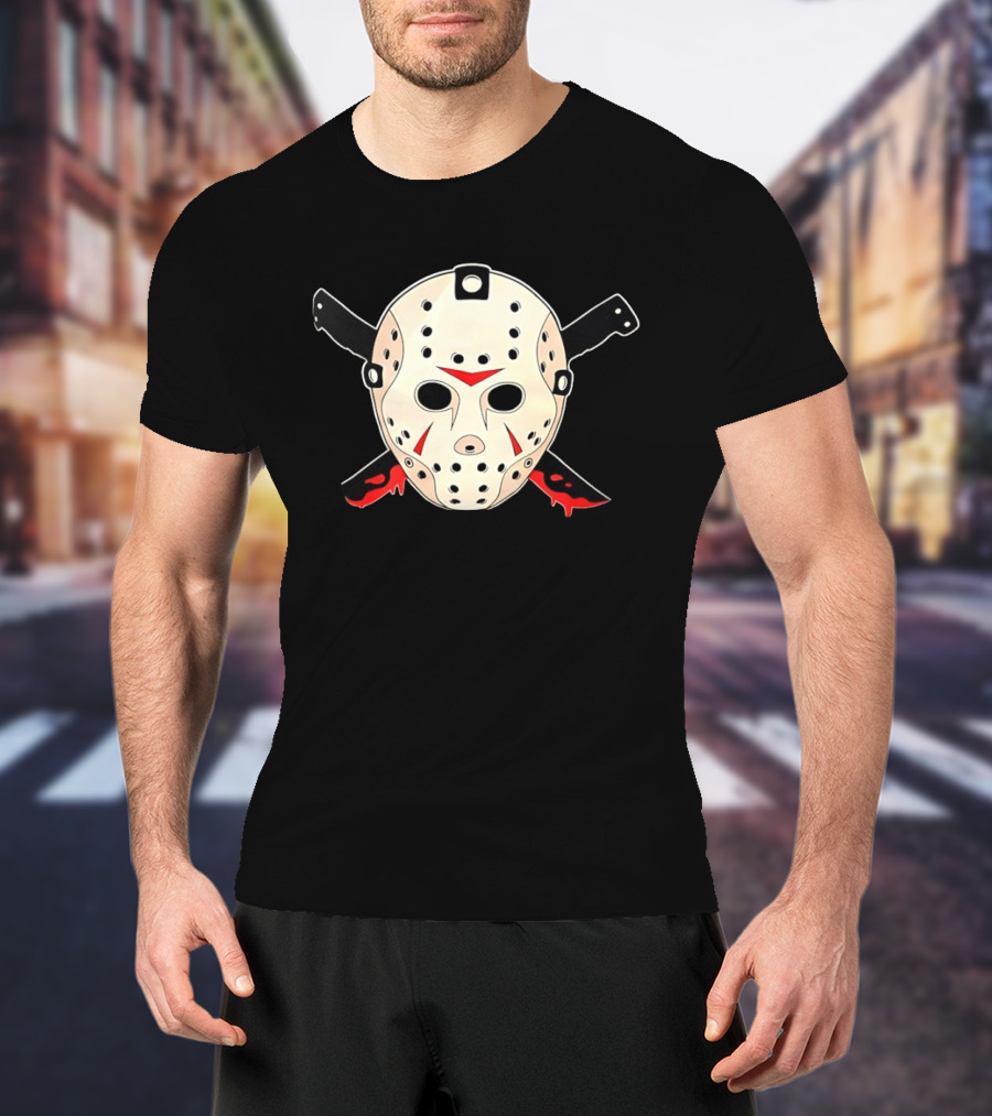 Jason Voorhees Mask Machete Horror Friday The 13th T-Shirt