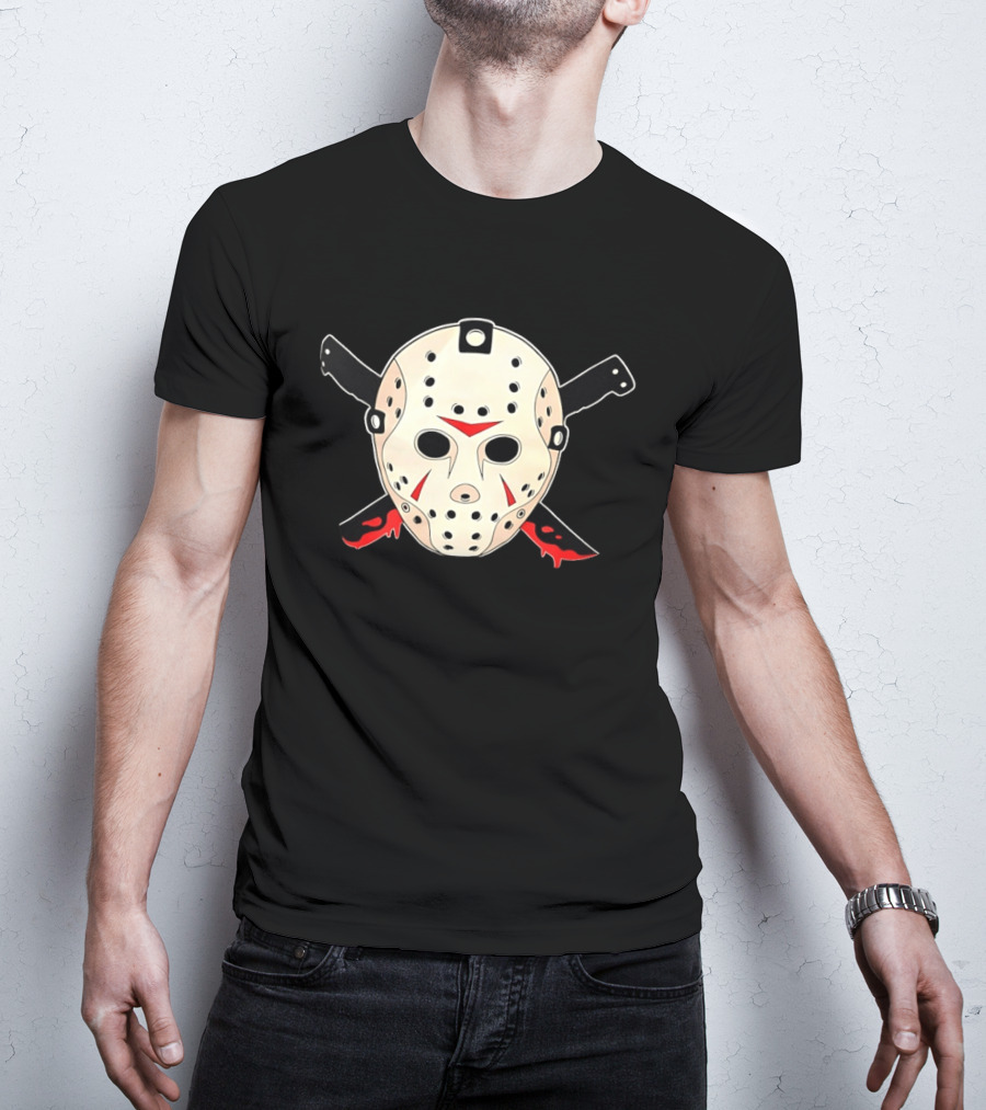 Jason Voorhees Mask Machete Horror Friday The 13th T-Shirt