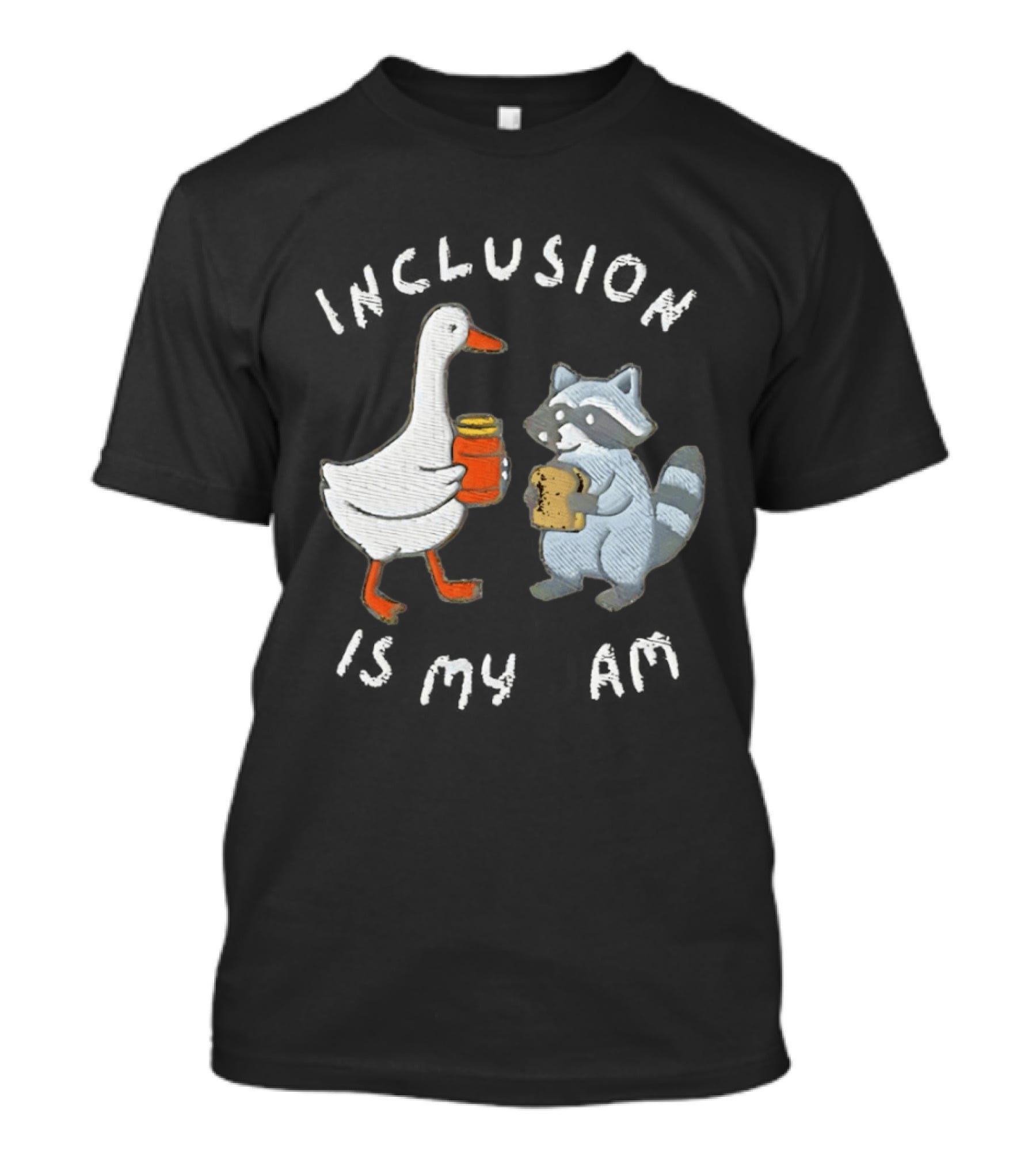 Raccoon Goose Inclusion Is My Jam Sandwich T-Shirt