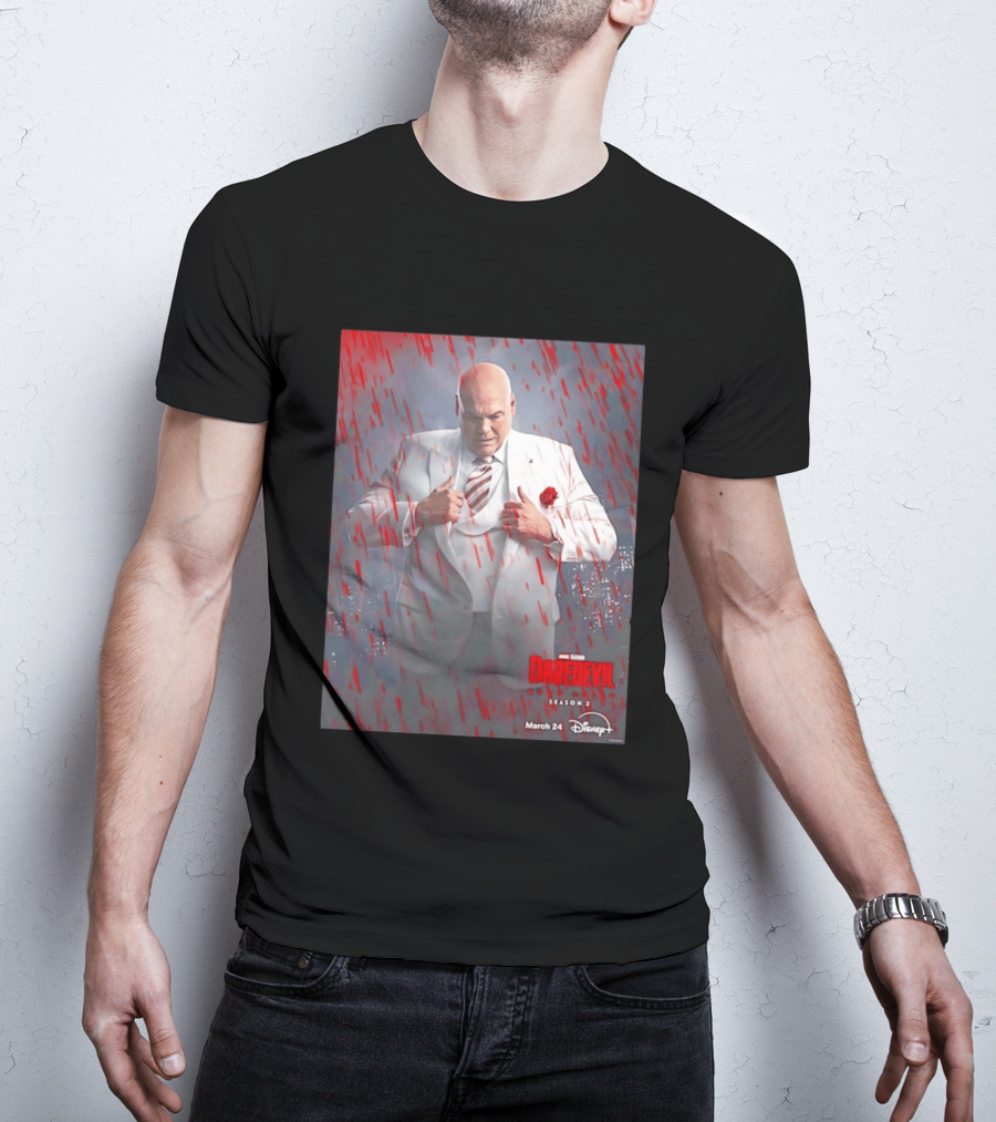 Marvel Studios Daredevil Born Again Season 2 Kingpin March 24 Disney Plus T-Shirt