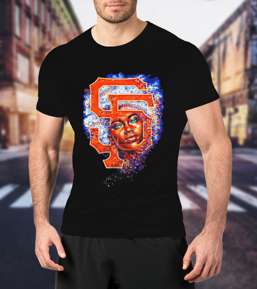 San Francisco Giants Black Heritage Night 2026 Baseball SF Logo Afro T-Shirt
