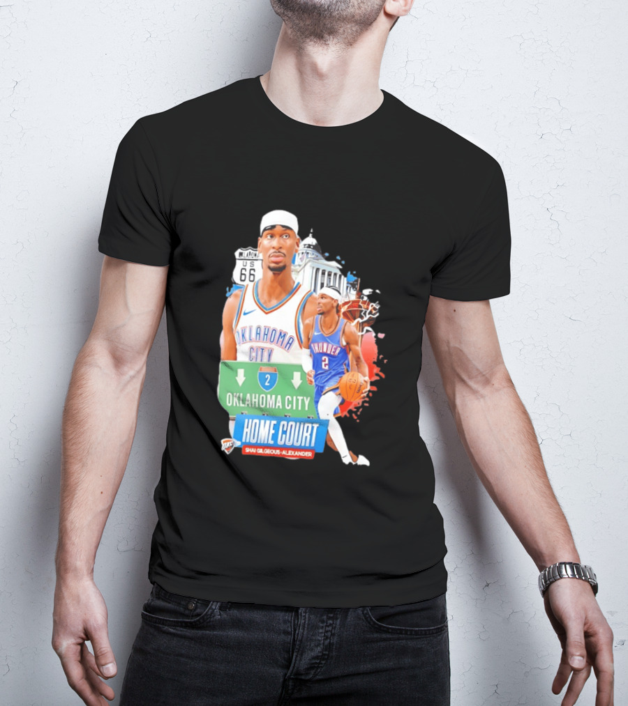 Oklahoma City Thunder Home Court Shai Gilgeous Alexander Route 66 T-Shirt