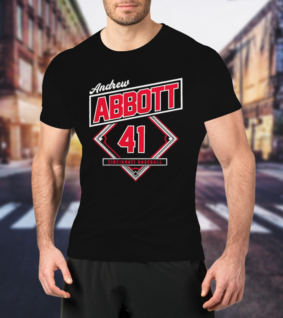 Andrew Abbott 41 Cincinnati Reds Baseball T-Shirt