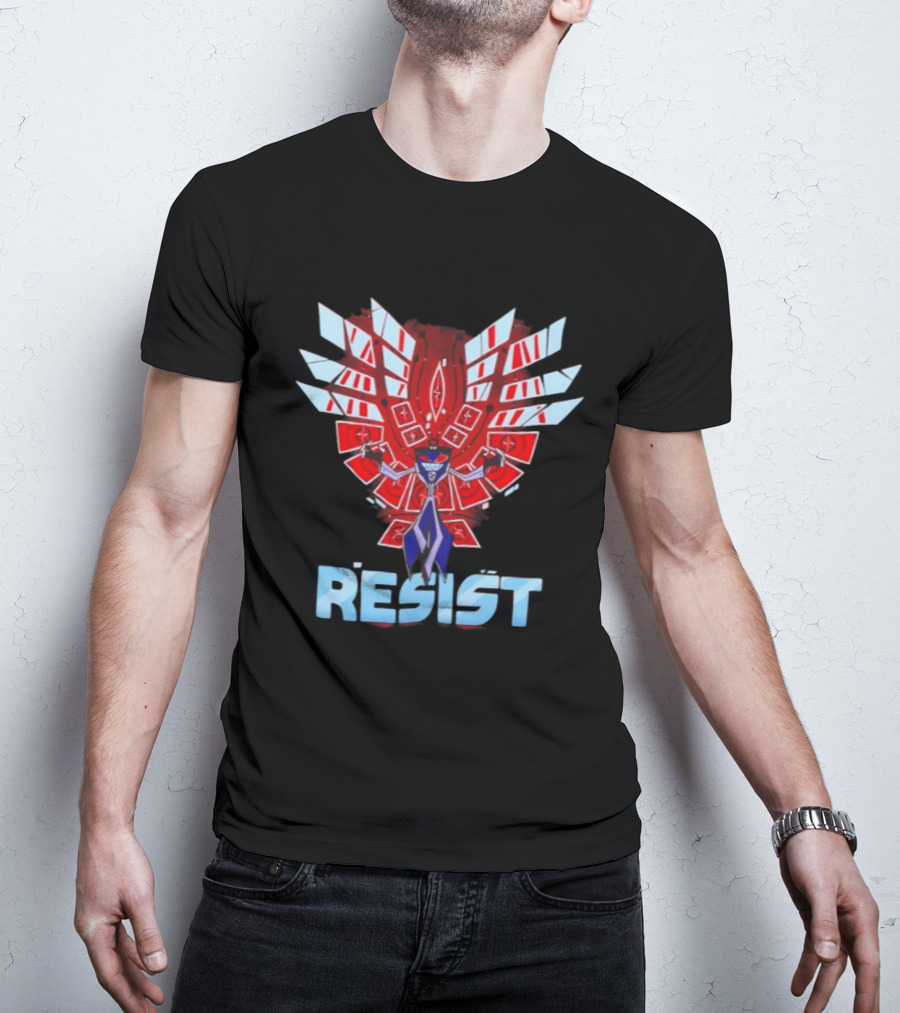 Hazbin Hotel Vox Resist Character Wings Red Blue T-Shirt
