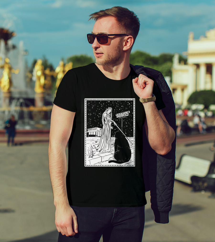 Medieval Cat Tarot Waffle House The Hermit T-Shirt