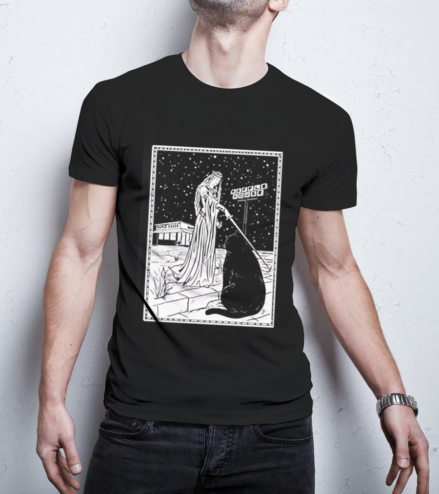 Medieval Cat Tarot Waffle House The Hermit T-Shirt