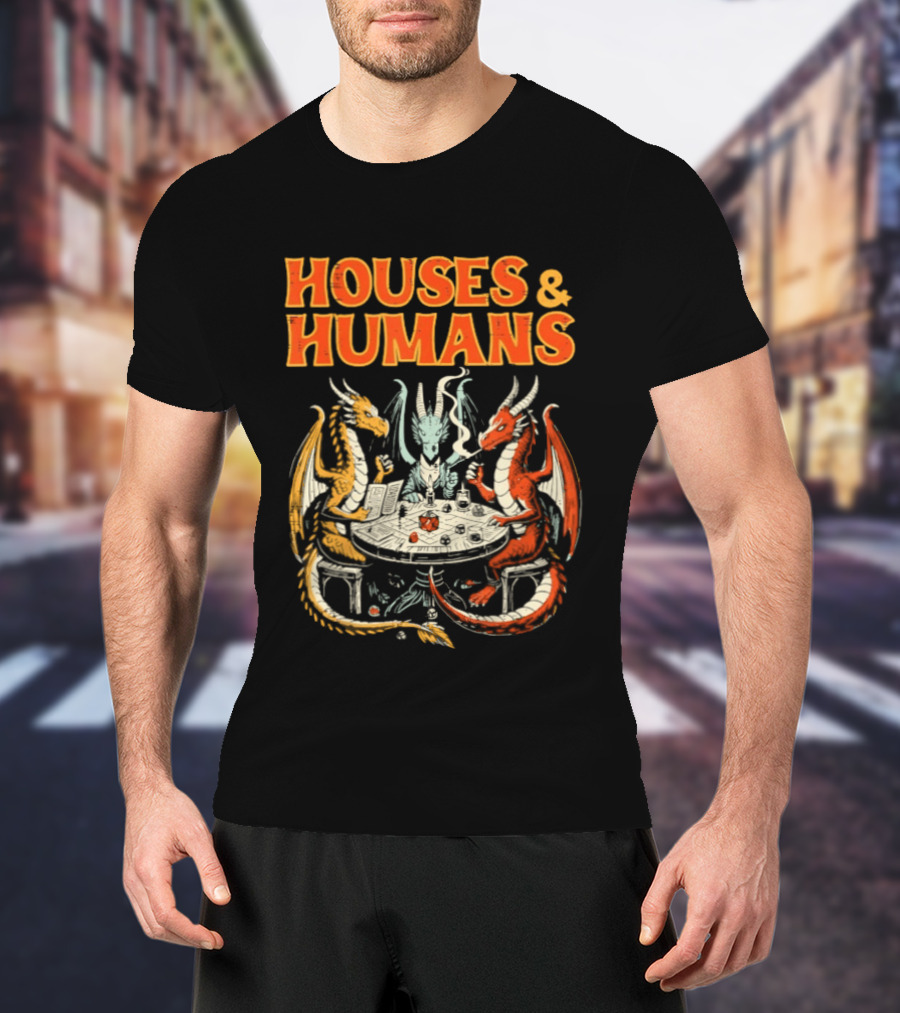 Houses Humans Dragons Trio Game Table T-Shirt