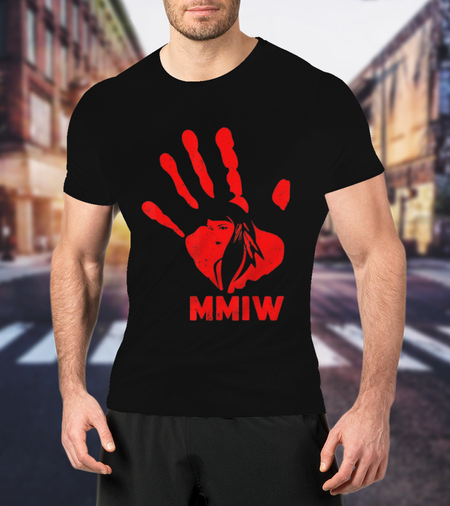 MMIW Red Handprint Symbol For Missing Murdered Indigenous Women Awareness T-Shirt