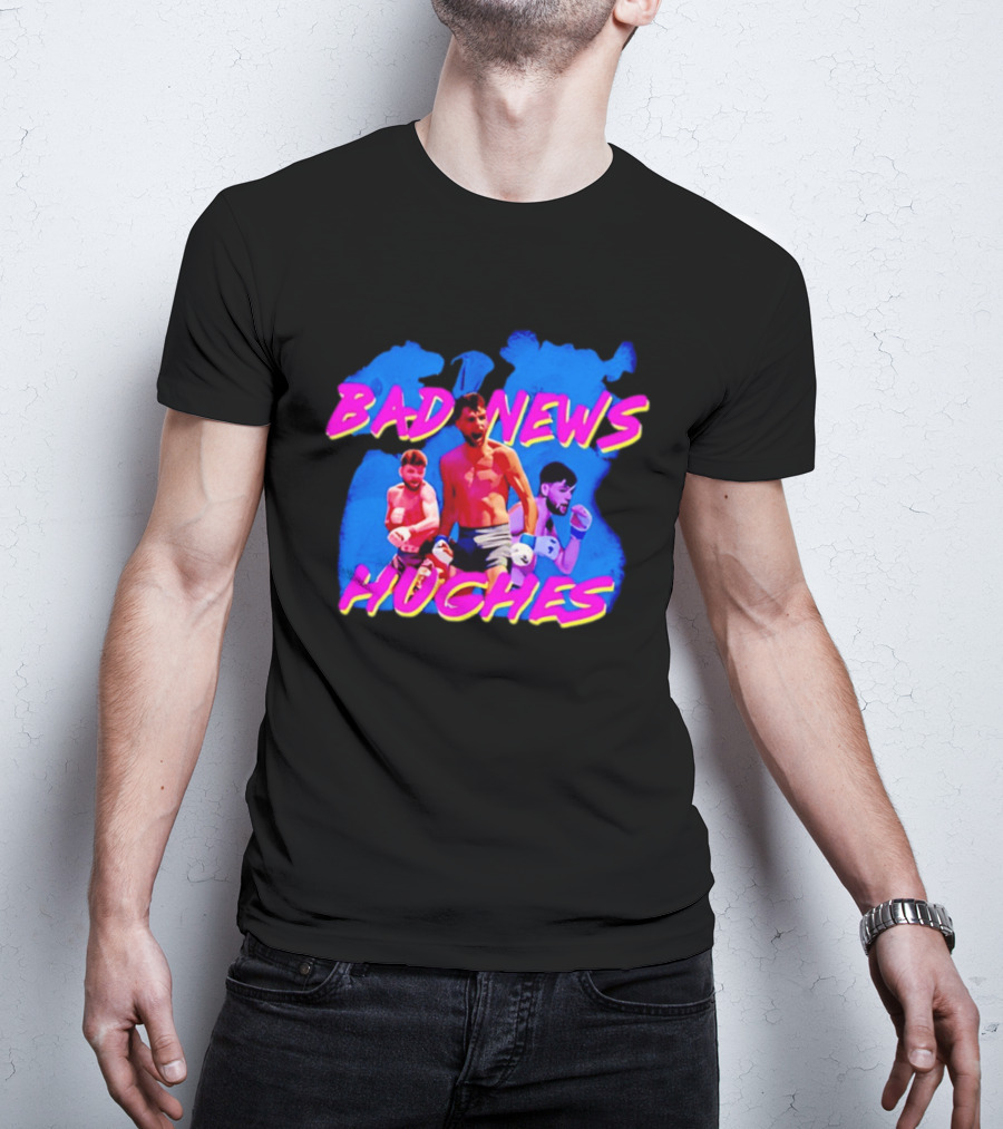 Bad News Hughes Boxing Fighter Action Trio T-Shirt