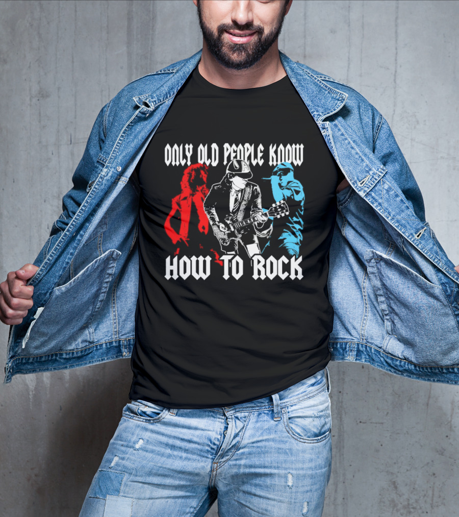AC DC Only Old People Know How To Rock Guitar Legends T-Shirt