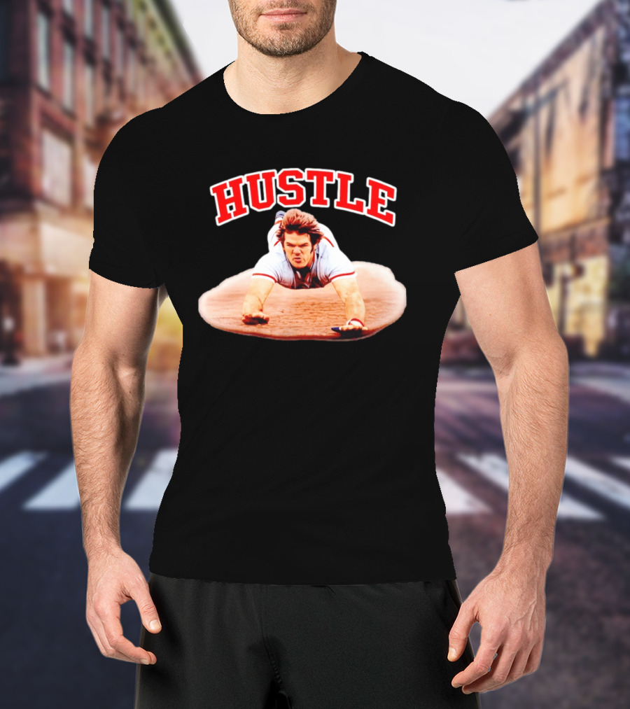Hustle Baseball Player Diving Slide Action Image T-Shirt