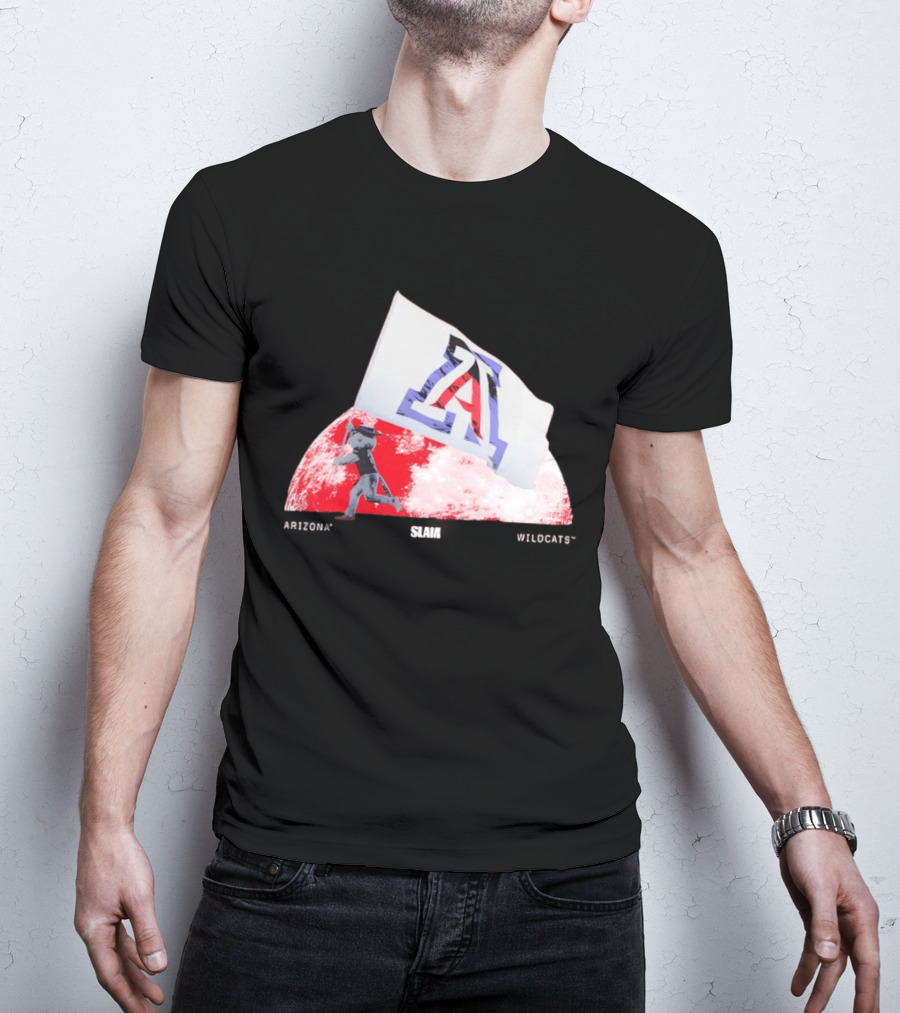 Arizona Wildcats Flag On The Moon SLAM Magazine T-Shirt