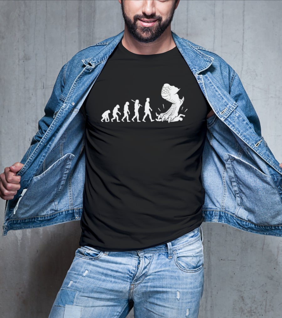 Evolution Mankind Ends With Dragon Foot Meme T-Shirt