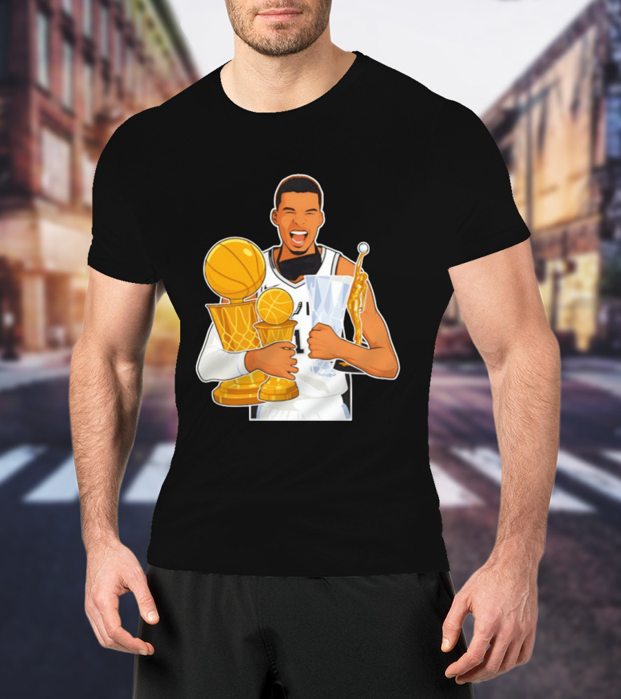 Victor Wembanyama Cartoon Trophy San Antonio Spurs MVP T-Shirt