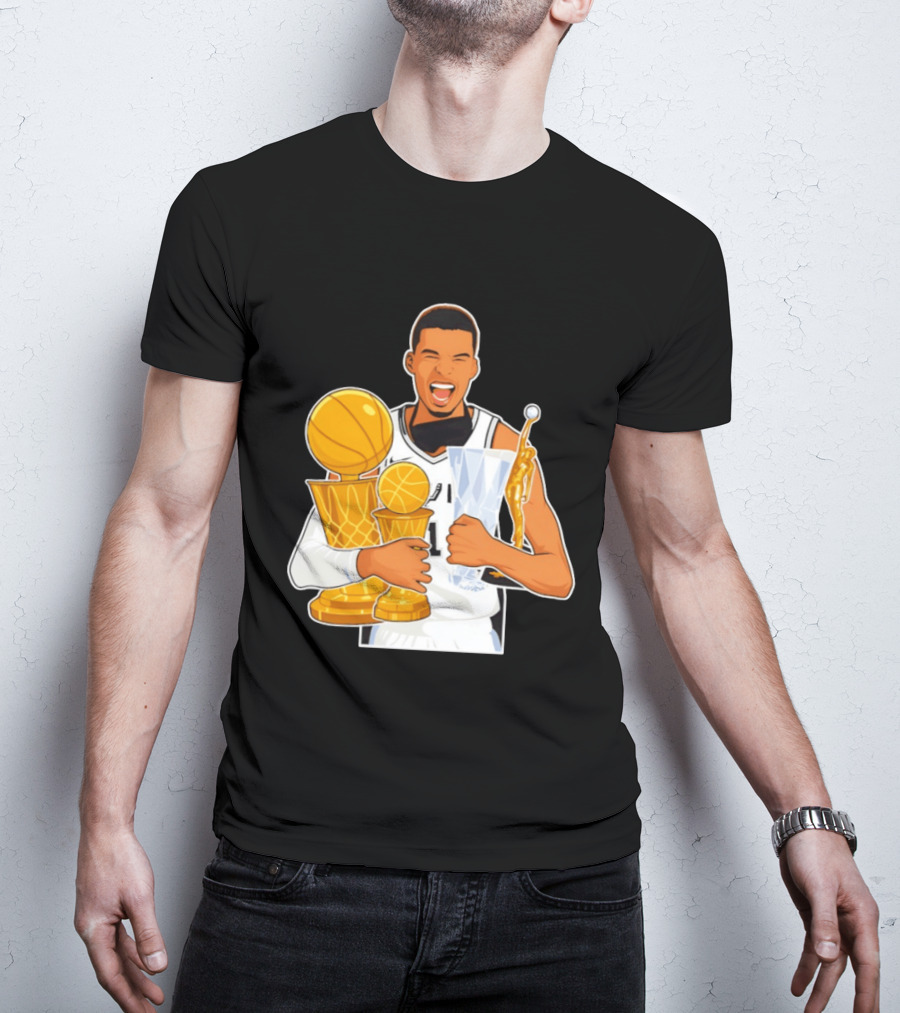 Victor Wembanyama Cartoon Trophy San Antonio Spurs MVP T-Shirt