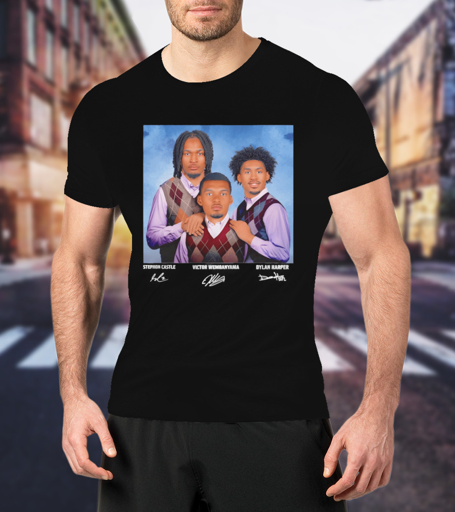 Victor Wembanyama Dylan Harper Stephon Castle Step Brothers San Antonio Spurs Signatures T-Shirt