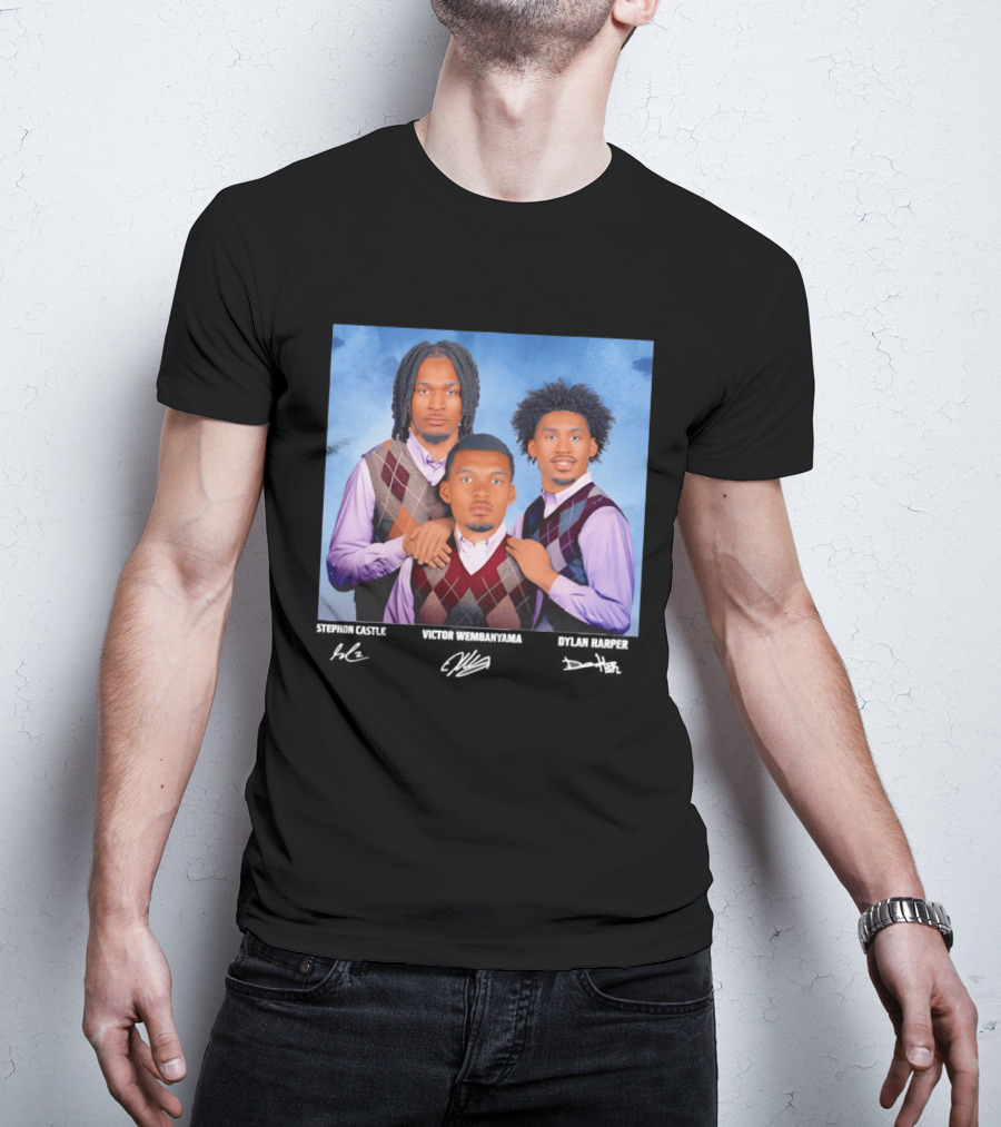 Victor Wembanyama Dylan Harper Stephon Castle Step Brothers San Antonio Spurs Signatures T-Shirt