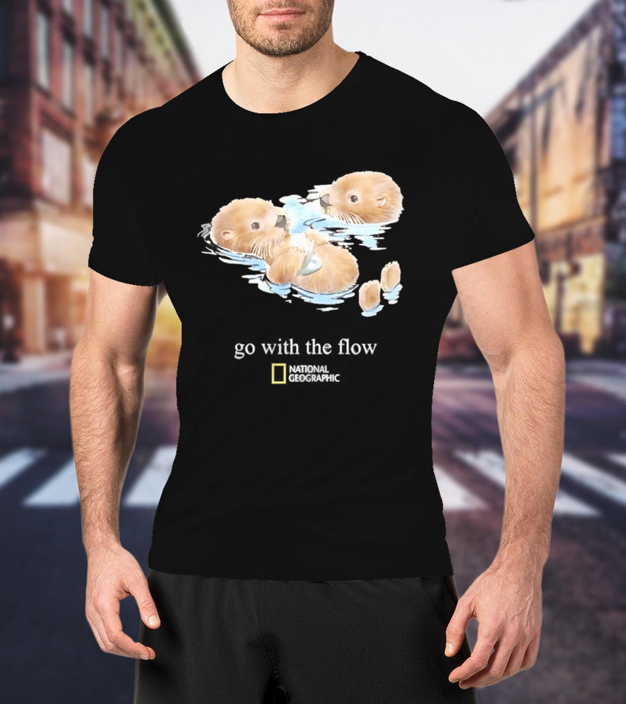 Go With The Flow Otters National Geographic T-Shirt