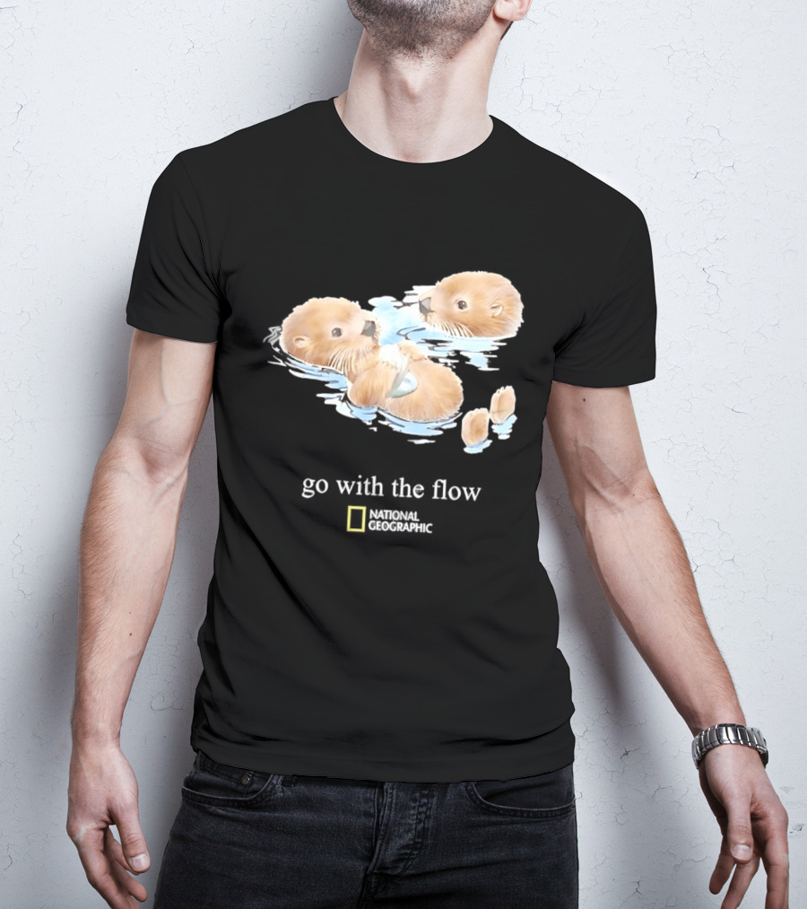 Go With The Flow Otters National Geographic T-Shirt