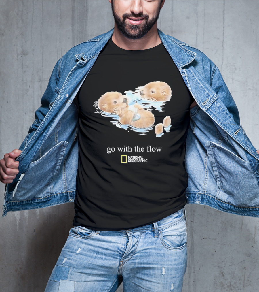 Go With The Flow Otters National Geographic T-Shirt