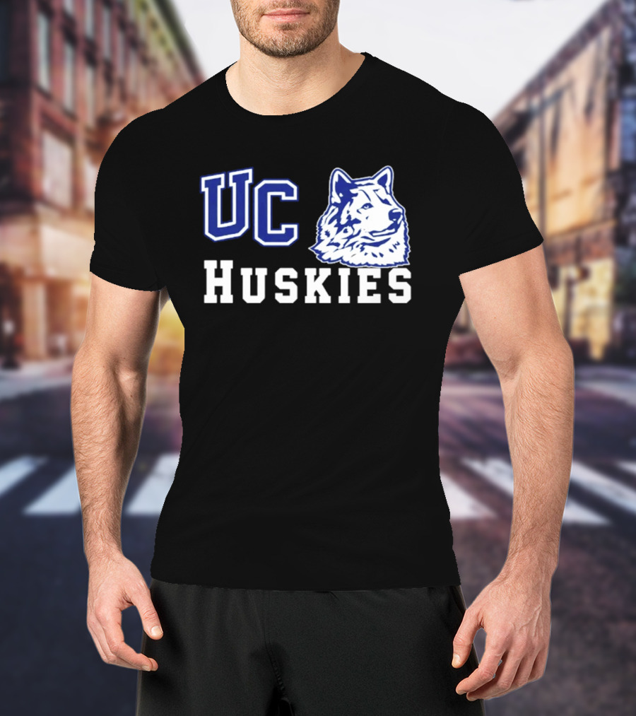UC Huskies Wolf Head T-Shirt