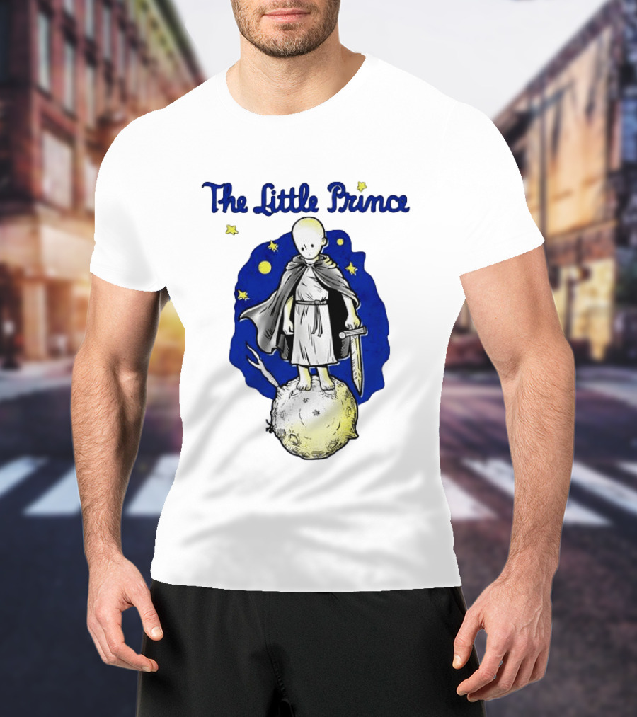 The Little Prince Standing On Asteroid B612 With Stars And Sword T-Shirt