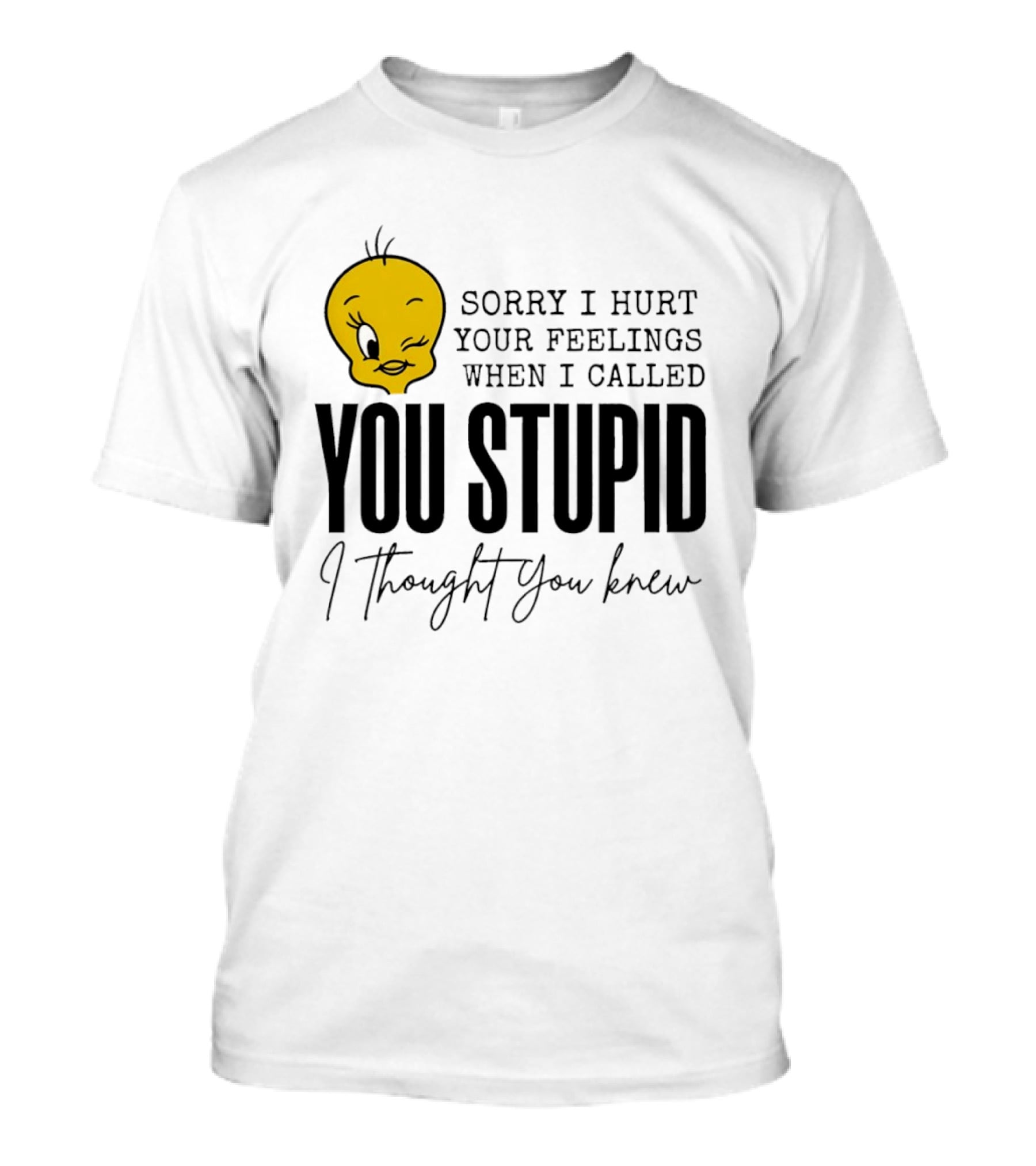 Sorry I Hurt Your Feelings When I Called You Stupid Tweety Bird I Thought You Knew T-Shirt