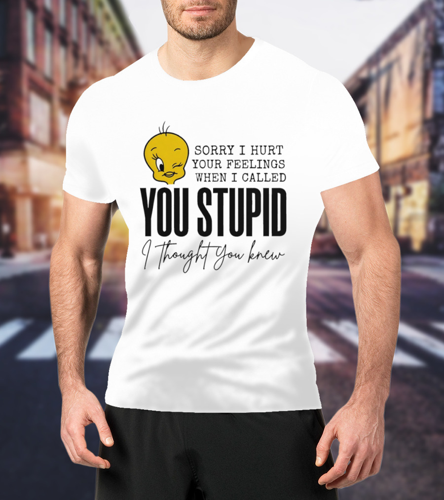 Sorry I Hurt Your Feelings When I Called You Stupid Tweety Bird I Thought You Knew T-Shirt