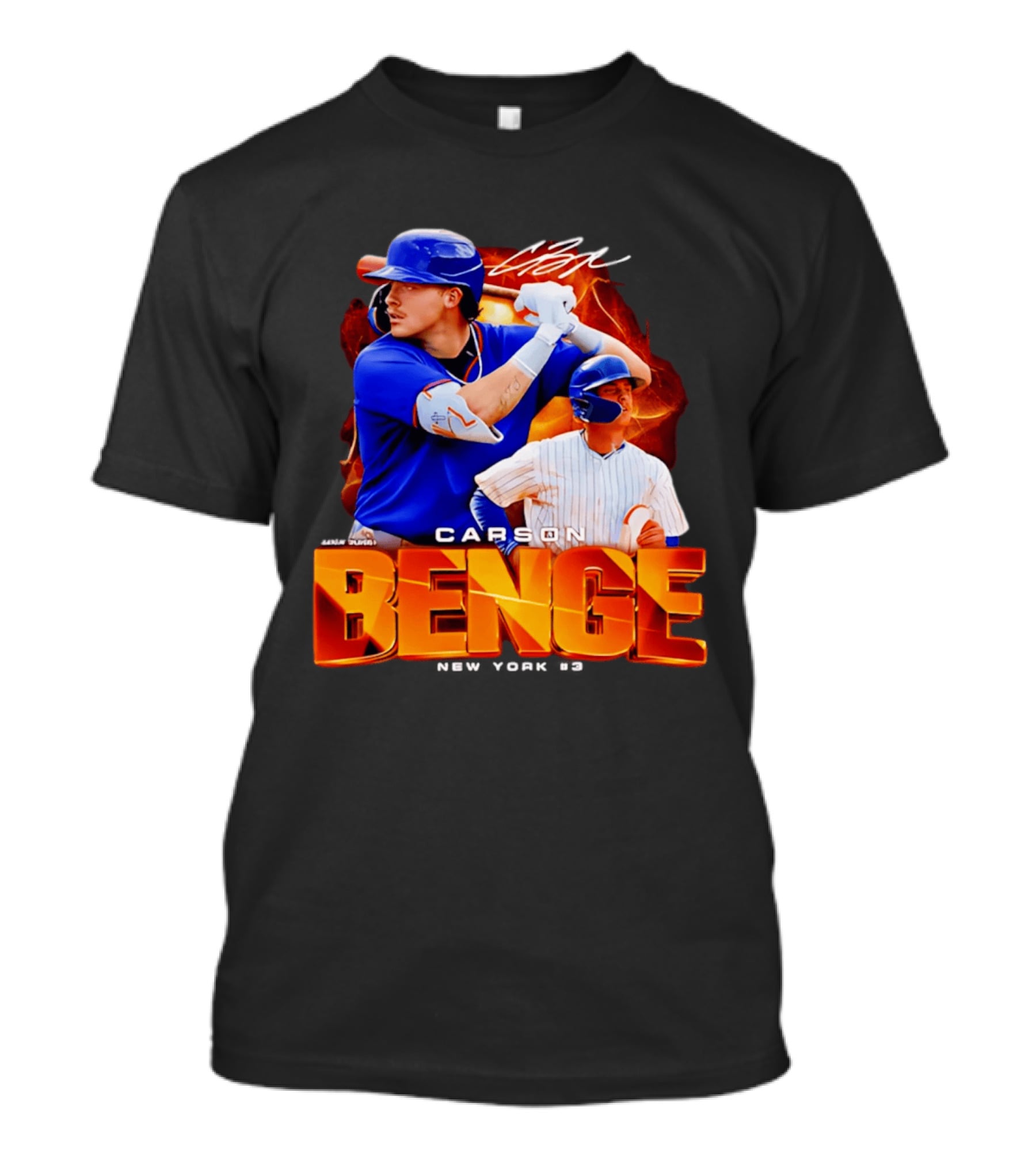 Carson Benge New York Mets NYM Baseball Collage T-Shirt